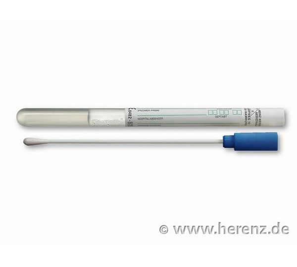 Heinz Herenz Abstrichbesteck mit Medium, TS-Swab PL Amies, PS-Stäbchen, Viskose Kopf, einzeln steril verpackt, 150 St/Pkg