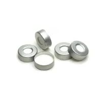 Product Image of Cap, crimp, headspace, with septa, 20 mm, silver aluminum cap with safety feature, certified, PTFE/silicone septa, 1000/pk, 10 x 100 pc