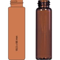 Product Image of 12mL Screw Neck Vial N 15 outer diameter: 18,5mm, outer height: 66mm amber