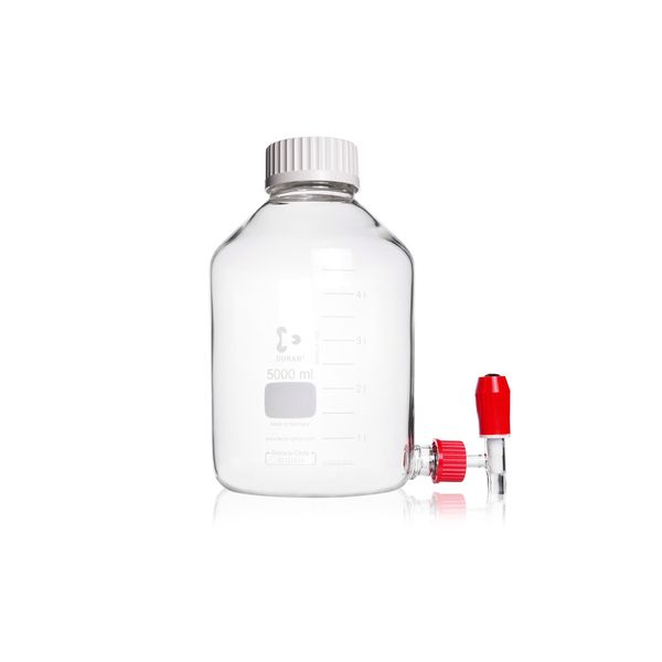 Duran Group DURAN Aspirator (Levelling) flask, with GLS80 neck, GL 32 bottom connector, stopcock, 5000 ml