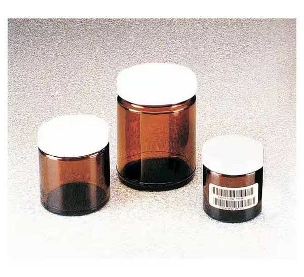 Nalgene Thermo Scientific Weithalsglasbehälter, zertifiziert, braun, 120 ml, mit Kurzprofil-Verschluss 58-400, , 24 St/Pkg