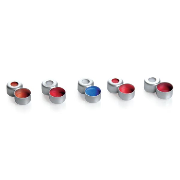DWK Wheaton 8 mm Bördelkappe mit PTFE/Silikon/PTFE-Septum, 100 St/Pkg