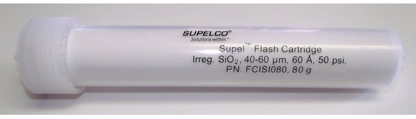 Supelco FLASH Cartridge SUPEL 80g 40-63μm SILICA, 12/PAK, matrix active group silica, bed wt. 80 g, for use with Isco and Analogix flash systems