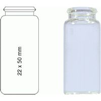 Product Image of 10 mL Schnappdeckelflasche N 18 AD: 22 mm, Außenhöhe: 50 mm klar, flacher Boden Packung à 100 St.