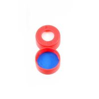 Product Image of SureSTART Snap Cap, Level 3, PE red, 11 mm, with blue Silicone/clear PTFE Septa, 1 mm, soft, 100 pc/PAK