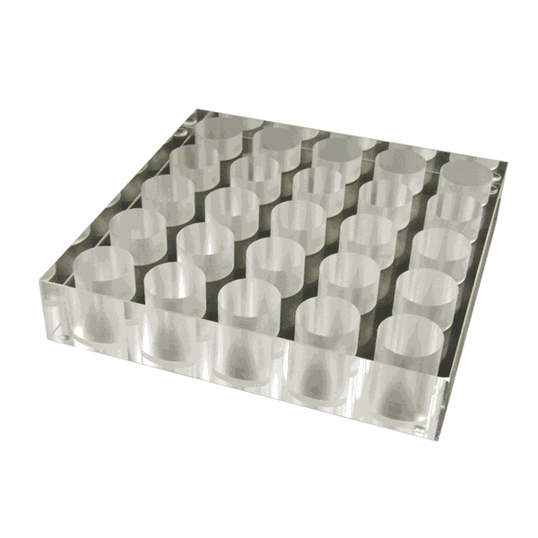 Microsolv Gestell für Headspace-Vials, aus klarem Acryl, 25 Plätze mit 24 mm Durchmesser