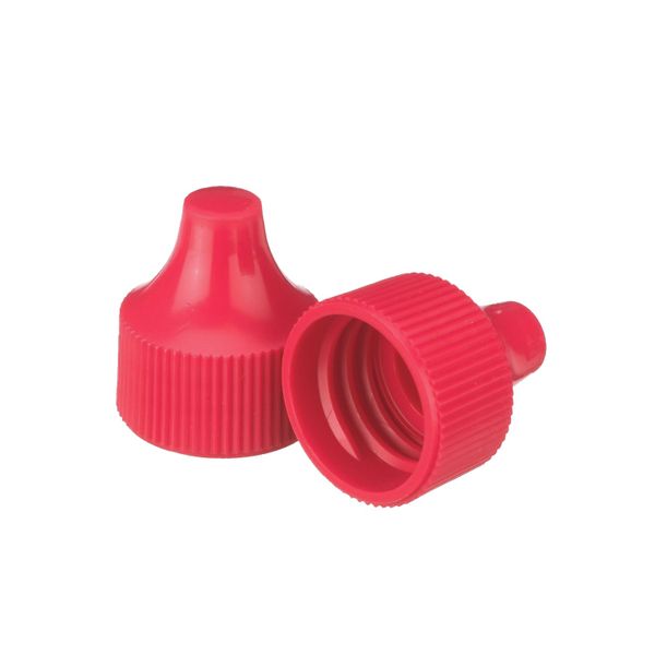 DWK Wheaton Rote PP-Kappe für Tropfflaschenspitze 20 mm und 30-125 ml Tropfflaschen, Größe 20-410, 1000 St/Pkg