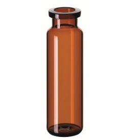 Altmann Analytik ND20/ND18 20ml Headspace-Flasche, 75,5x22,5mm, Braunglas, langer Hals, flacher Boden, DIN-Rollrand, 10x100/PAK