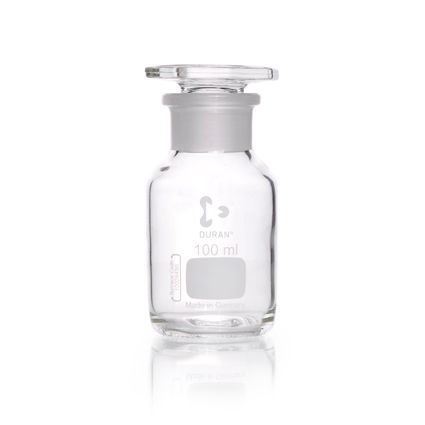 Duran Group Weithalsflasche, Klarglas, NS 29/22, 100 ml, Glas-Stopfen, 10 St/Pkg