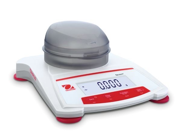 Ohaus Portable Balance Scout, SKX123-EU, Readability (Certified) 0,001g, Maximum Capacity 120g Pan Size Ø93mm, USB