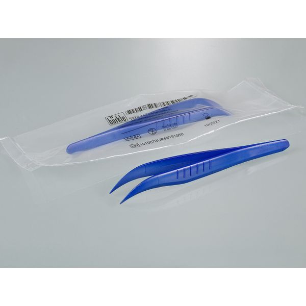 Bürkle Pinzette detektierbar, spitz/abgewinkelt, PS, 130 mm, steril, 100 St/Pkg
