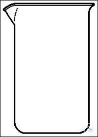 Witeg Becherglas, hohe Form, aus Quarz, mit Ausguss, DIN 12331, 250 ml, 60 x 115 mm