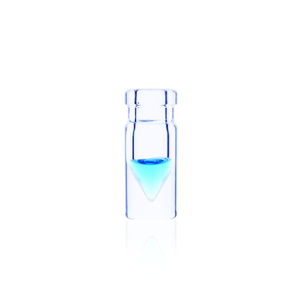 DWK Wheaton 0.3 ml NextGen V-bottle, beaded rim, clear, Boro, without cap 13 mm, 12 pc/PAK