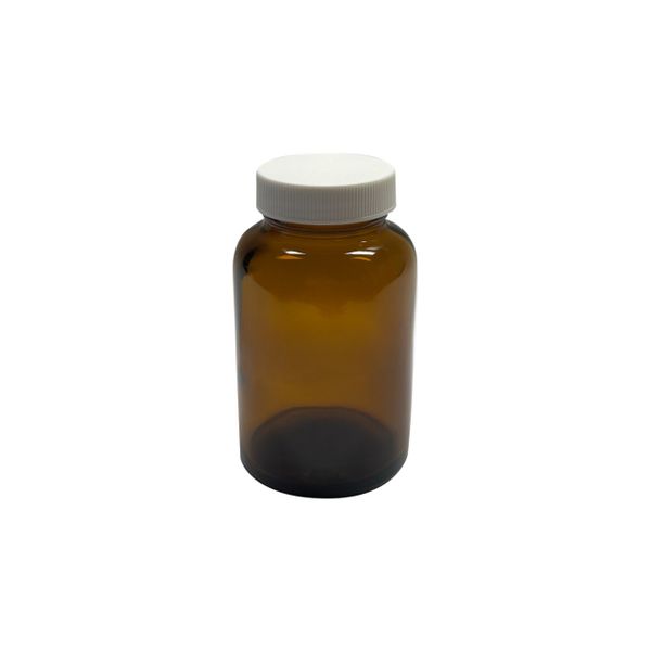 JG Finneran 8 oz, 250cc Amber Packer, 65x119 mm, 45-400 mm Thread, Polypropylene Closure, Unlined, 24 pc/PAK