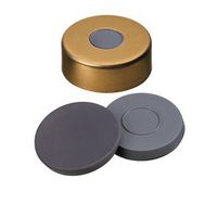Product Image of Bördelkappe, ND20 magnetisch mit 8 mm Loch, 3,0 mm, Formscheibe Butyl/PTFE, grau, gold, 10x100/PAK