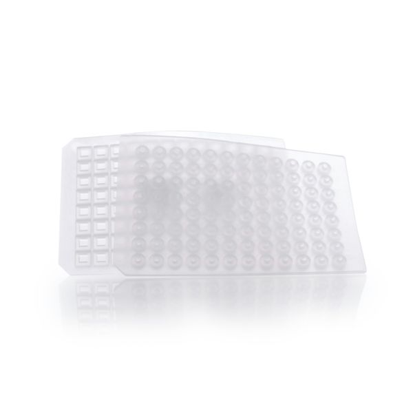 DWK Wheaton Dünne, vorgeschnittene Silikon-Verschlussmatte für 96-Well Mikroplatte, runde Well, PTFE-Barriere, EVA, 10 St/Pkg