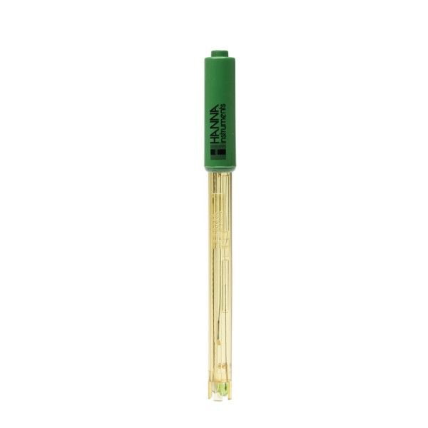 HANNA Instruments Deutschland GmbH Digital pH/°C electrode with matching pin, plastic body, gel, for edge , pH 0-12, ceramic junction, single-use