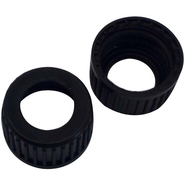 Altmann Analytik 18mm Polypropylene Screw Caps, black, 12mm hole (GL18)