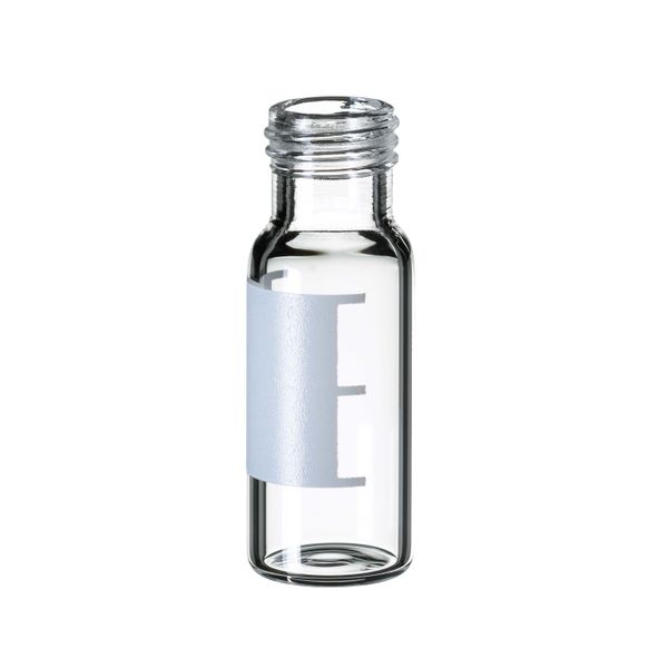 Altmann Analytik ND9 1,5ml Kurzgewindeflasche, silanisiert, 32x11,6mm, Klarglas, 1.hydr. Klasse, w. Öffnung, Schriftfeld u. Füllmarkierung, 100 St/Pkg
