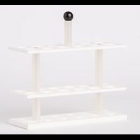 Rack PP white for butyrometers, 12 bores, 26mm diameter, suitable for water baths E5 (max. 1), E10 (max. 2), E19 (max. 4)