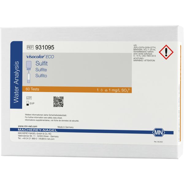Macherey-Nagel Visocolor ECO Testbesteck Sulfit für 60 Bestimmungen, Sulfit 1 Tropfen = 1mg/l SO3