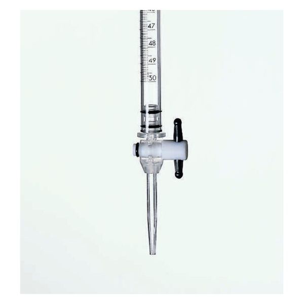 Nalgene Thermo Scientific Bürette, Acryl transparent, Klasse B, ASTM E287, 50 ml, 719 mm lang, graduiert 0,1 ml, 4 St/Pkg