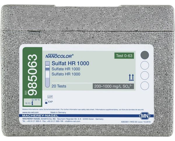 Macherey-Nagel Rundküvettentest NANOCOLOR Sulfat HR 1000, 20 Bestimmungen