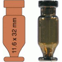 Product Image of 1.1 mL Crimp Neck Vial N 11 outer diameter: 11.6 mm, outer height: 32 mm amber, conical