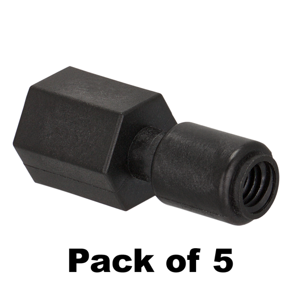 Microsolv Verbinder, Niederdruck, 1 mm / 0,040'' Bohrung mit 10-32 zu 1/4-28 Reduziergewinde, Carbon PEEK Endure, für 1/16'' Schlauch, 5 St/Pkg