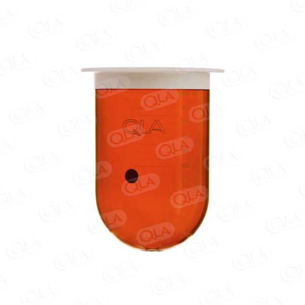 QLA 1000mL Amber Glass Vessel with Plastic Rim, Serialized
