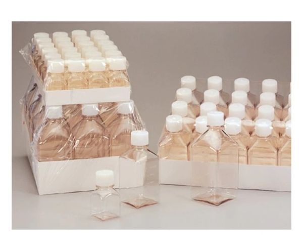 Nalgene Thermo Scientific Quadratische PETG-Medienflaschen 30 ml, mit Verschluss 20-415, auf Tablett gepackt, 280 St/Pkg, Enghals, durchsichtig, 