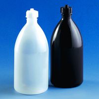 Bottle, PE-LD, for automatic burette, 500 ml, GL 25, with screw cap and tube bushing