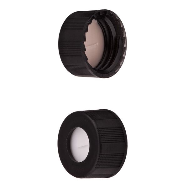 Microsolv Screw Cap black, 9 mm, with white Sil/natural PTFE Preslit Fitted Septa Ribbed, 1000 pc/PAK