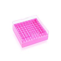Product Image of KeepIT-81 pink Freezing Box, Plastic, for 81 cryogenic vials with external thread, 10 pc/PAK