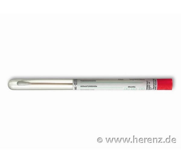 Heinz Herenz Abstrichbesteck ohne Medium, im Plastikröhrchen, Holzstäbchen, Baumwollkopf, steril einzeln verpackt, 150 St/Pkg