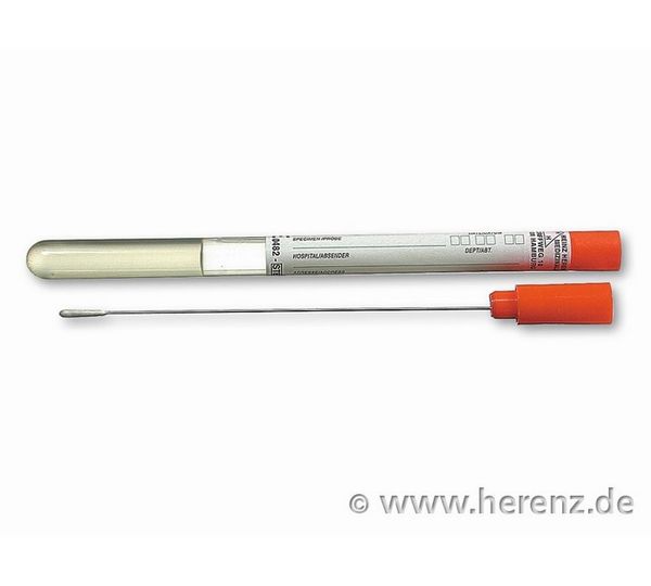 Heinz Herenz Abstrichbesteck mit Medium, TS-Swab Alu Stuart, Aluminium Stäbchen, Baumwollkopf, sterile, 6 x 150 St/Pkg