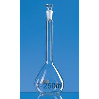 Product Image of Messkolben, BLAUBRAND®, Klasse A, DE-M, 100 ml, NS 14/23, Boro 3.3, mit Glasstopfen, ISO-Chargenzertifikat, 2 St/Pkg