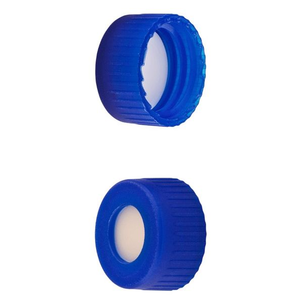 Microsolv Screw Cap blue, 9 mm, with natural Sil/white PTFE Bonded Septa, 100 pc/PAK