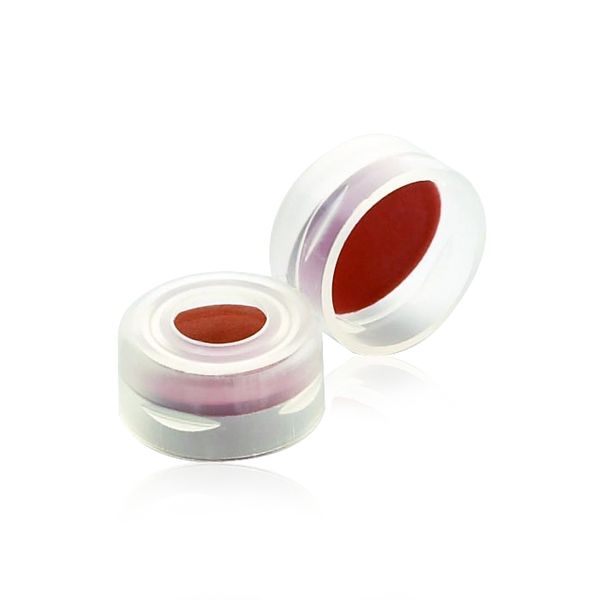 DWK Wheaton 11 mm snap cap, PE natural, with septum 0.002 PTFE/0.038 rubber red, 1000 pc/PAK