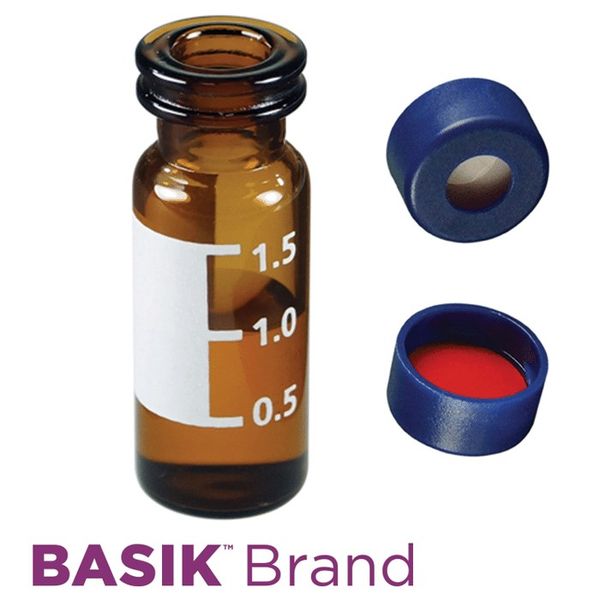 Microsolv EPP Vial, amber, 2 ml, Snap Cap blue with bonded SOFT-Guard Sil/PTFE Septa, Write-on Patch, 100 pc/PAK